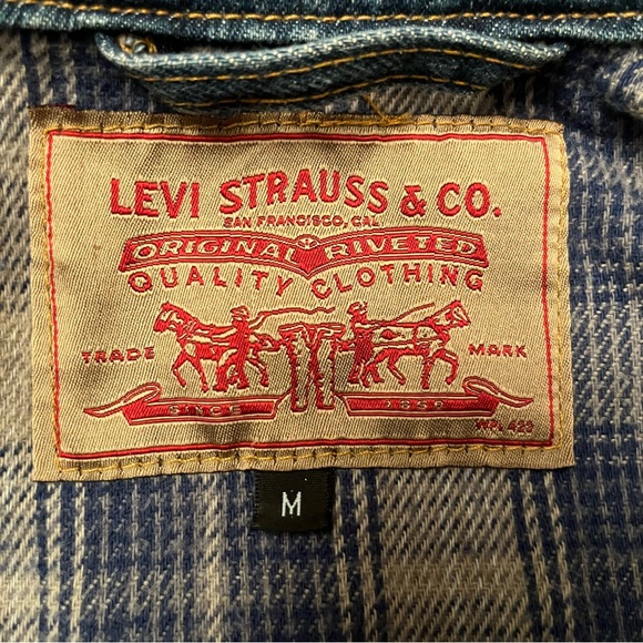 Levi's 70699-0289 Denim Jacket Blanket Lined Made in USA Blue Medium - Picture 7 of 10